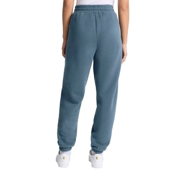 Puma Women's S Jogger Sweatpants Blue W/ Pink Stripes & Logo Cotton Blend - Picture 2 of 10